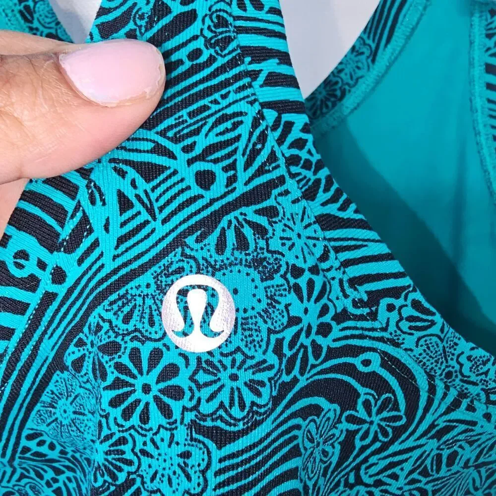 Lululemon Tank Top Womens Size 2 Kitakami Green Racerback Activewear Yoga